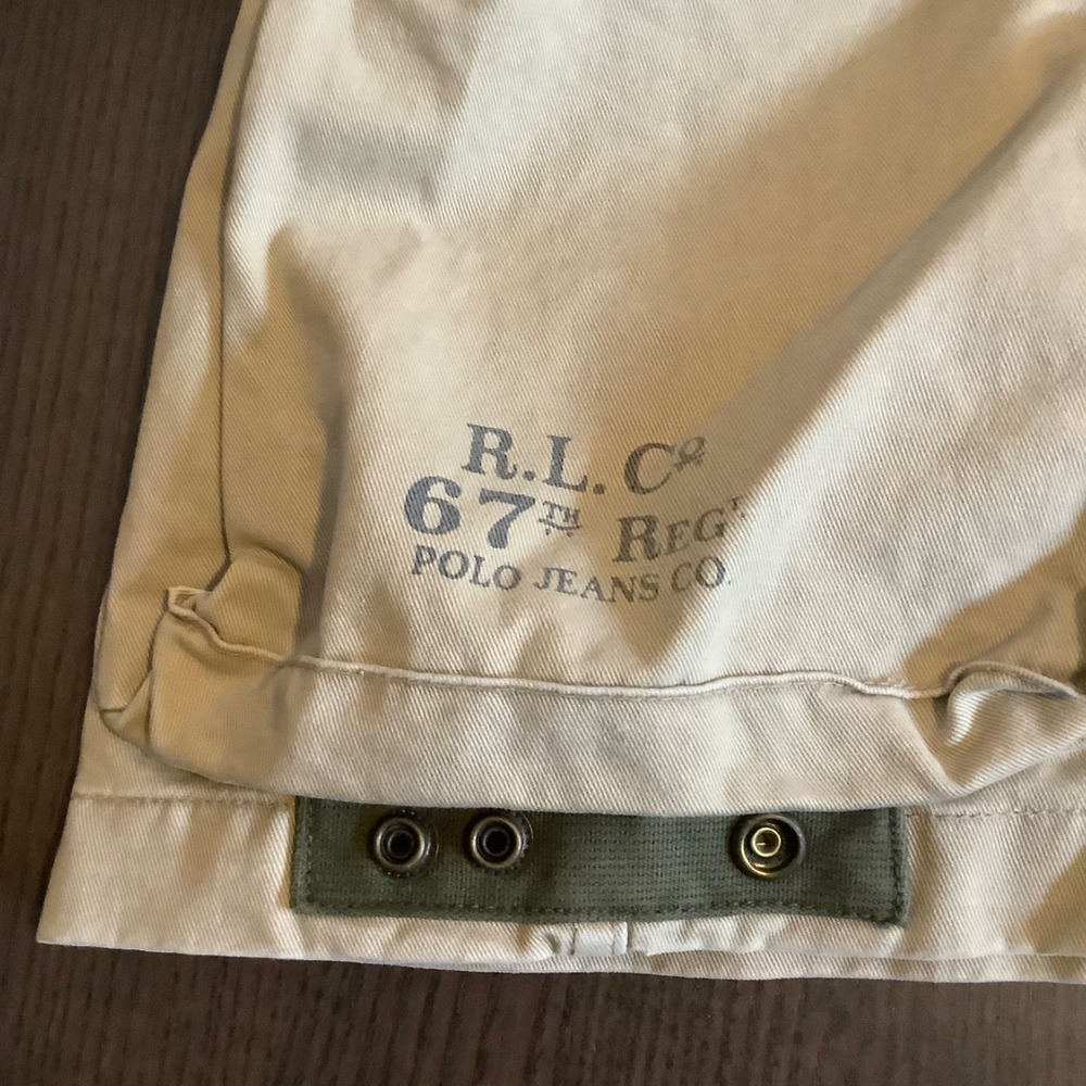 Polo Jeans Co Ralph Lauren Mens 42 Khaki Cargo Shorts 67th Reg Military Trousers - Picture 8 of 16